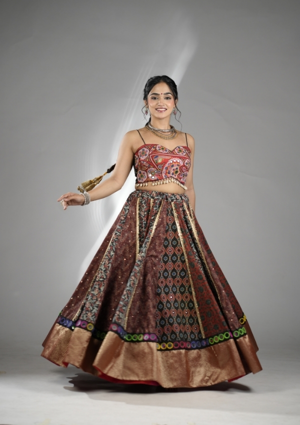 Multicolor Gamthi Mirror Chaniya Choli